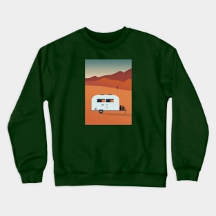Camper in the Desert at Sunset Crewneck Sweatshirt